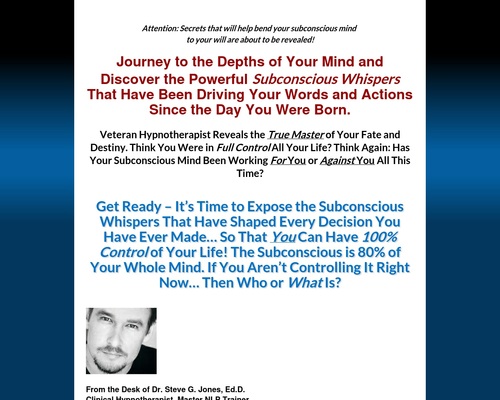 Subconscious Whispers – Dr. Steve G. Jones, Ed.D.