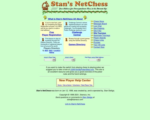 Stan’s NetChess – Your Address for Correspondence Chess in the Internet Age