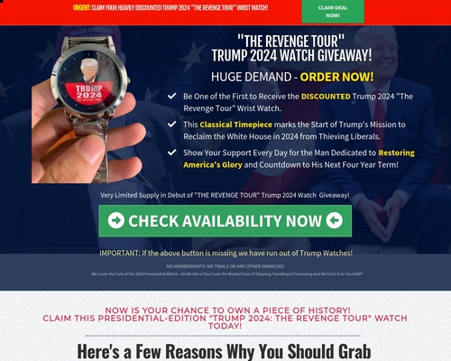 FREE Trump 2024 “The Revenge Tour” Wrist Watch Giveaway!